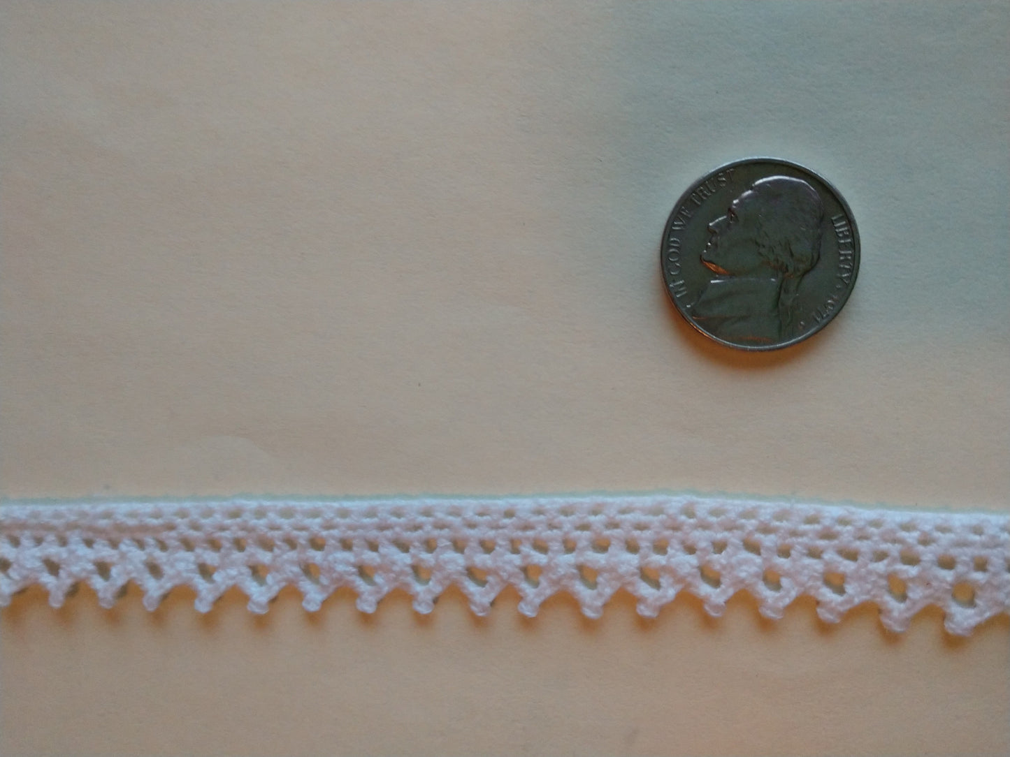 3/8" Cotton Sawtooth Lace-White