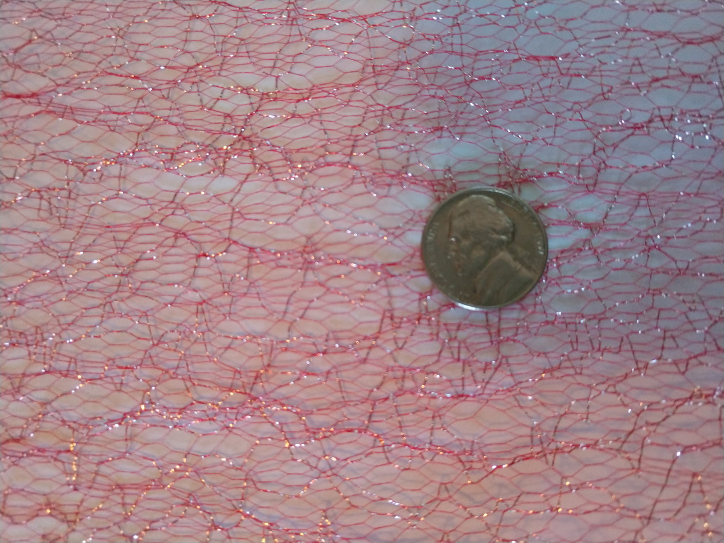 Red Metallic Net Webbing