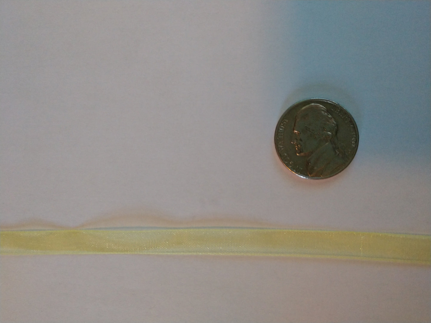 Yellow 1/4" Sheer Organza