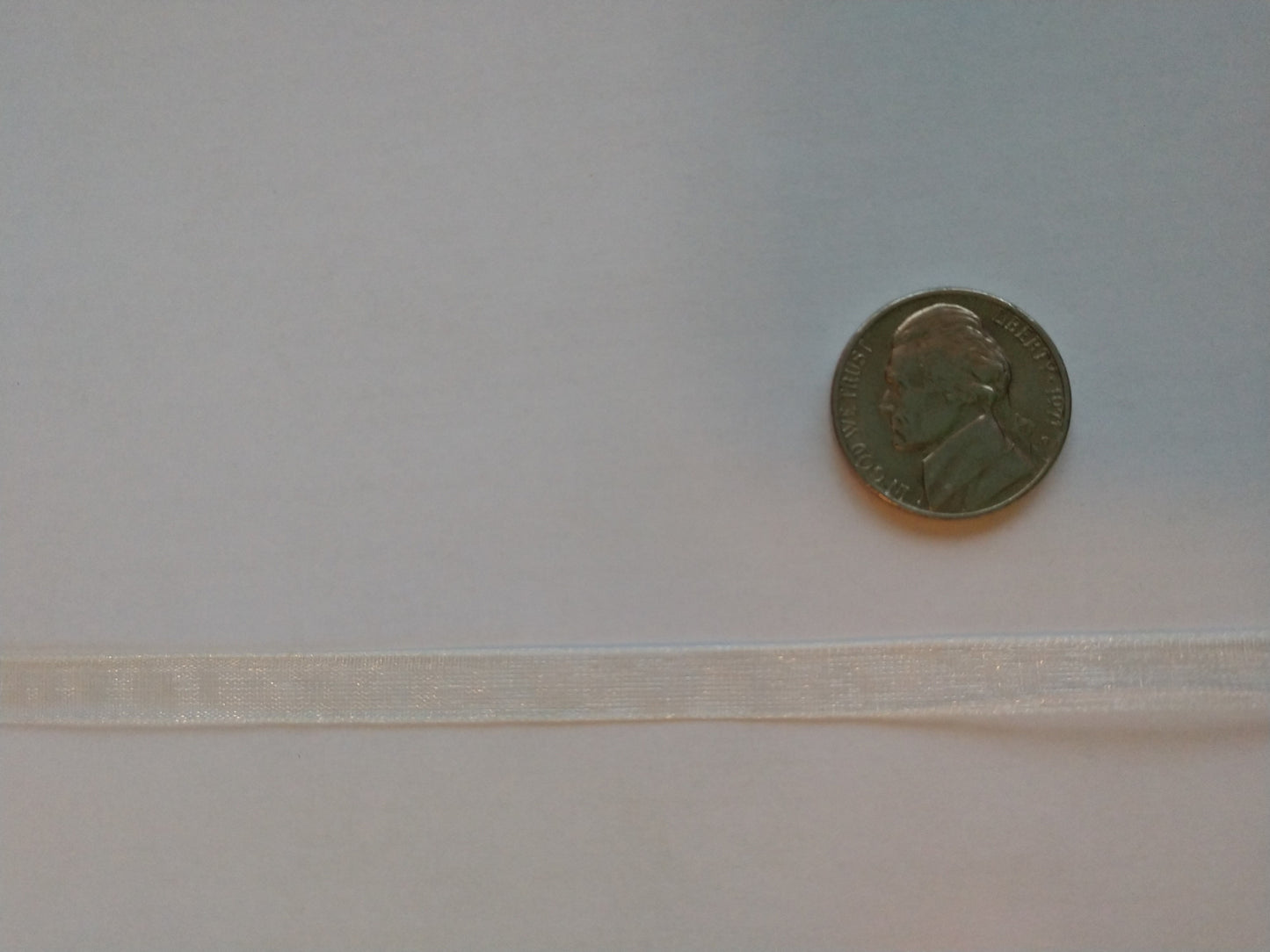 Ivory 1/4" Sheer Organza