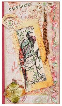 Pretty Peacock Rubber Stamp