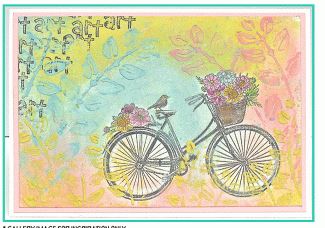 Spring Bicycle Rubber Stamp