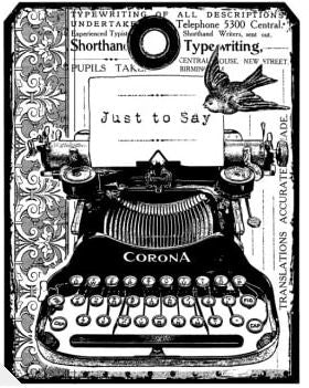 Chunky Vintage Typewriter Rubber Stamp