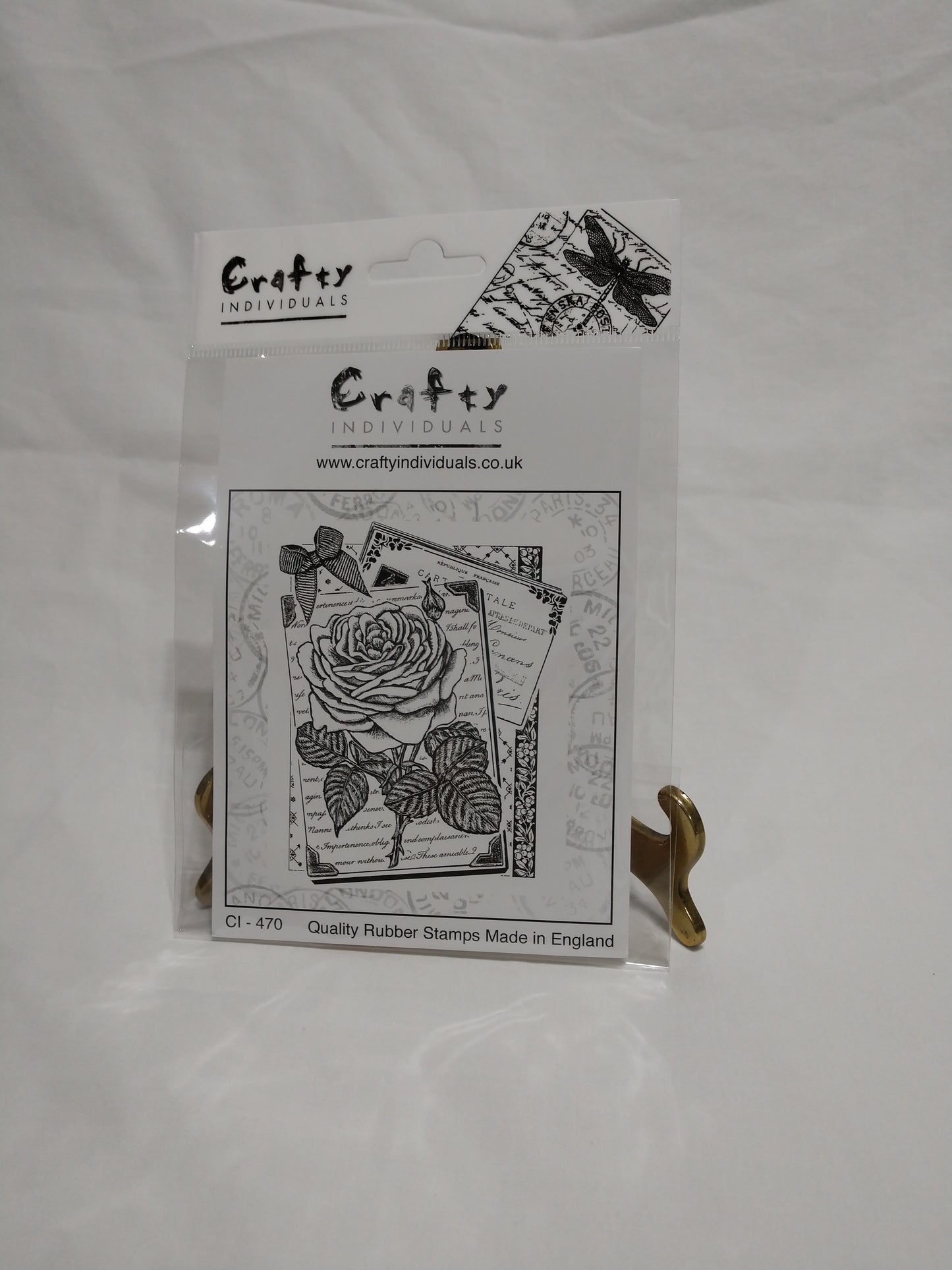 Rose with a Bow Rubber Stamp