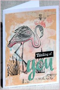 Pretty Flamingos Rubber Stamp