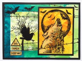 Howling Wolf Rubber Stamp