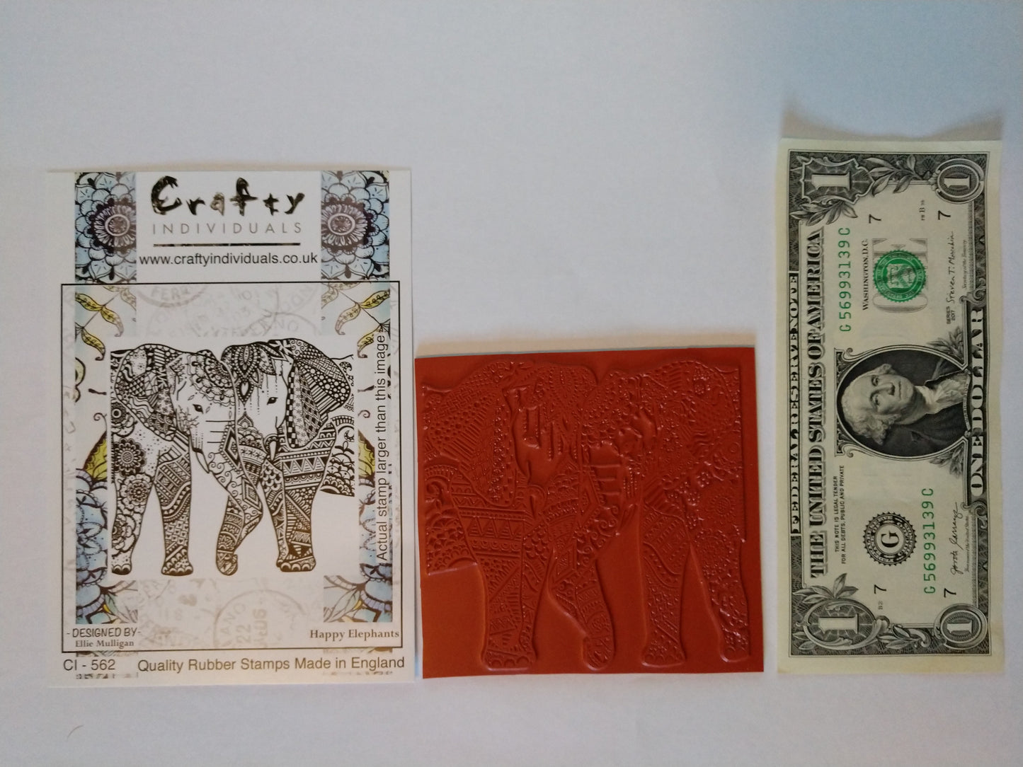Happy Elephants Rubber Stamp