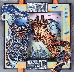 Happy Giraffe Rubber Stamp