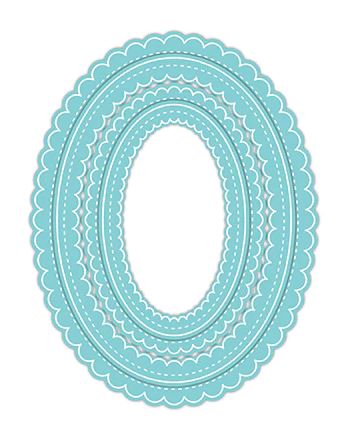 Delicate Stitches Scalloped Oval Dies