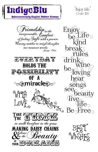 Enjoy Life Red Rubber Stamp Set