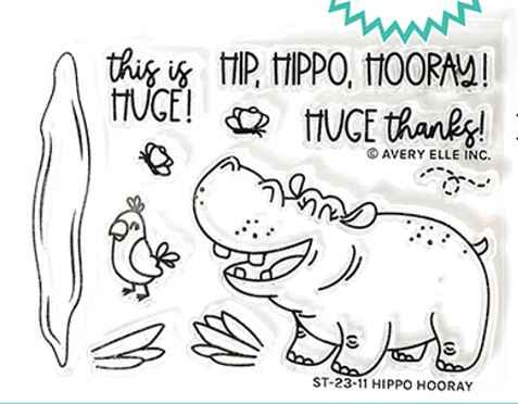 Hippo Hooray Clear Stamps