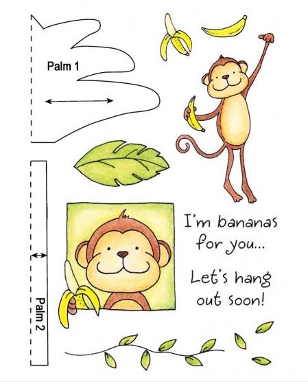 Monkey HoneyPOP clear stamp set