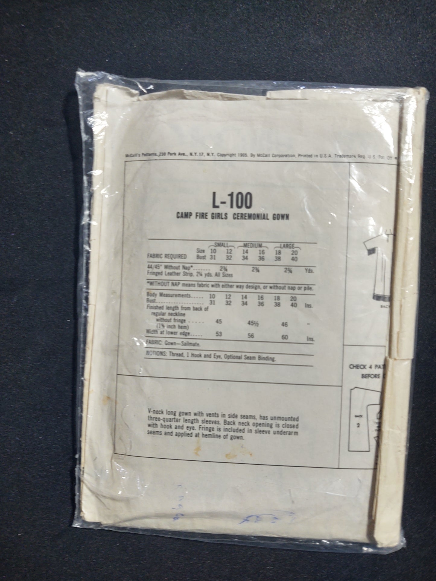 McCall's Pattern L-100