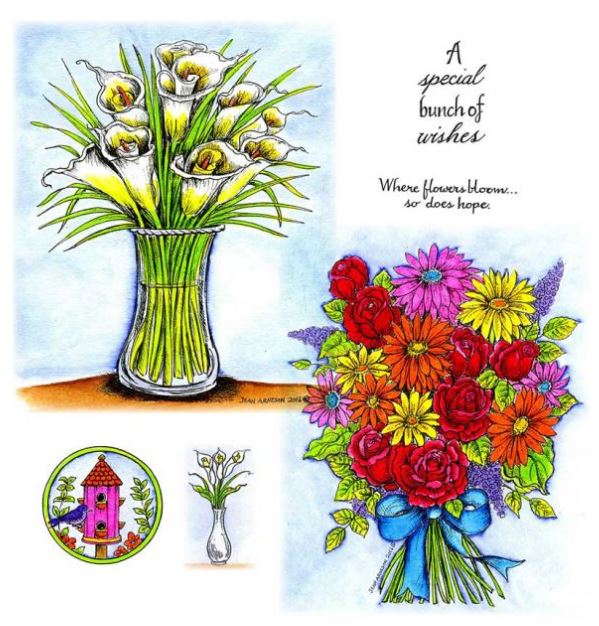 Calla Lilly Vase & Floral Bouquet