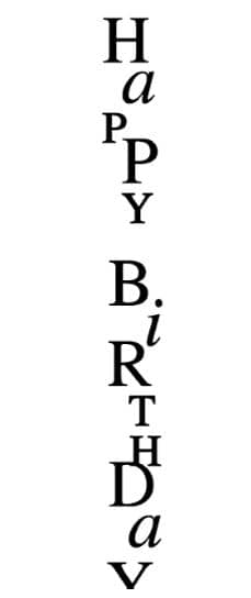 Happy Birthday Vertical