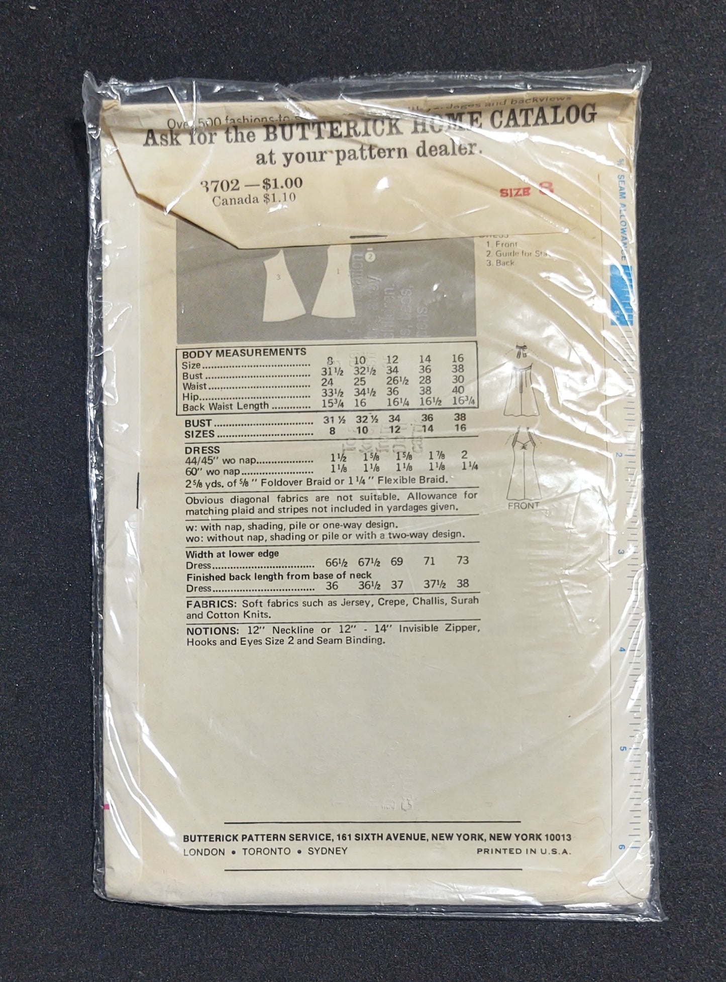 Butterick Pattern 3702