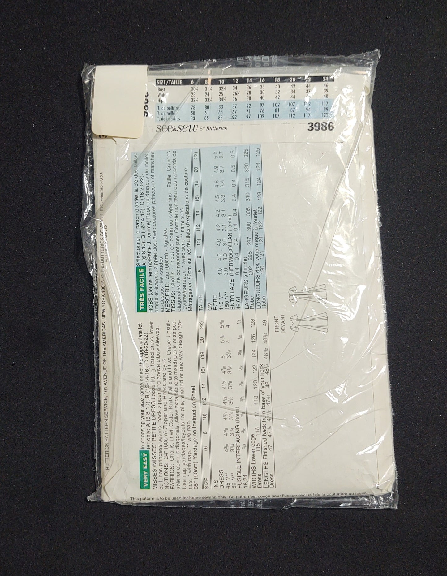 Butterick Pattern 3986