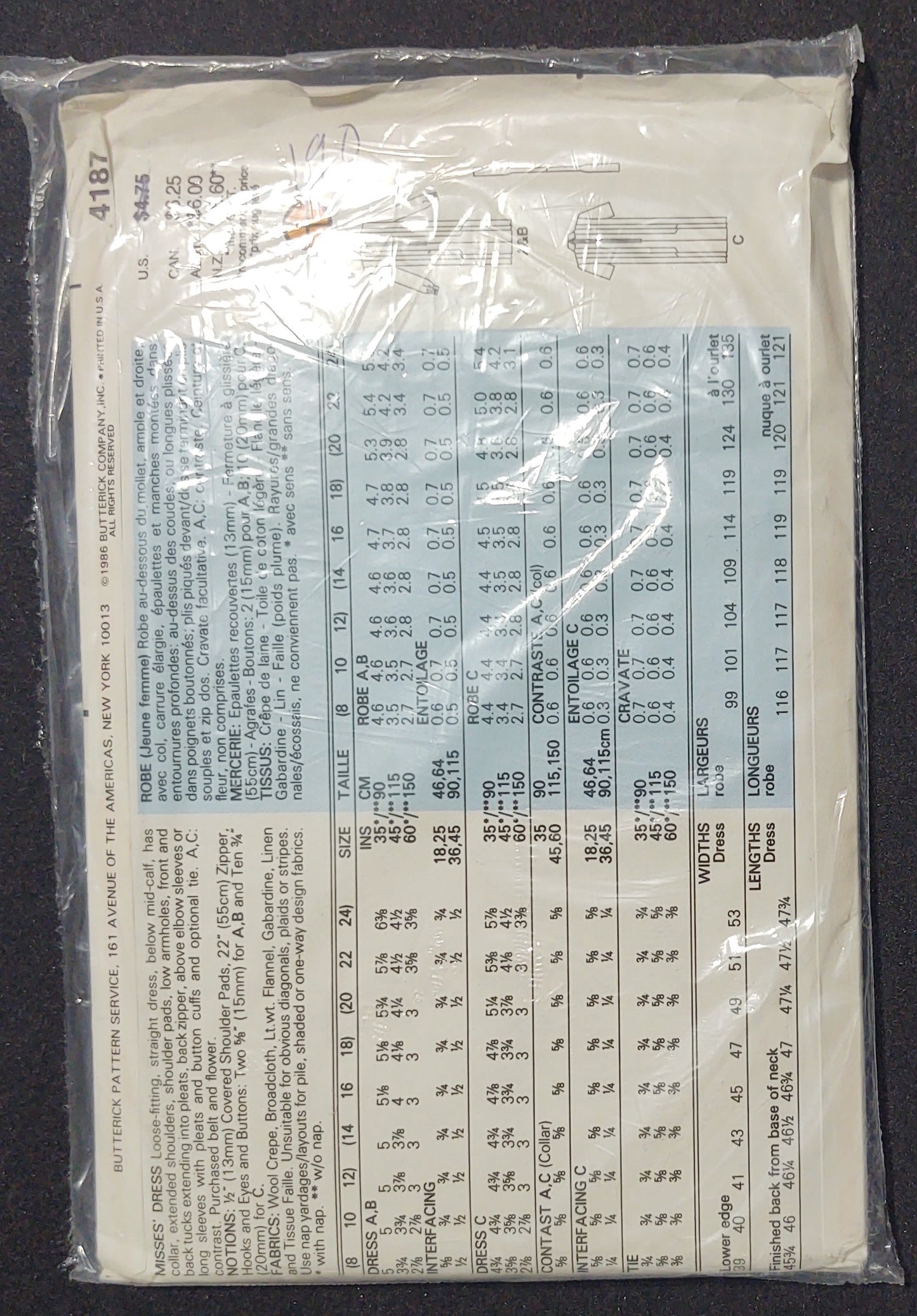 Butterick Pattern 4187