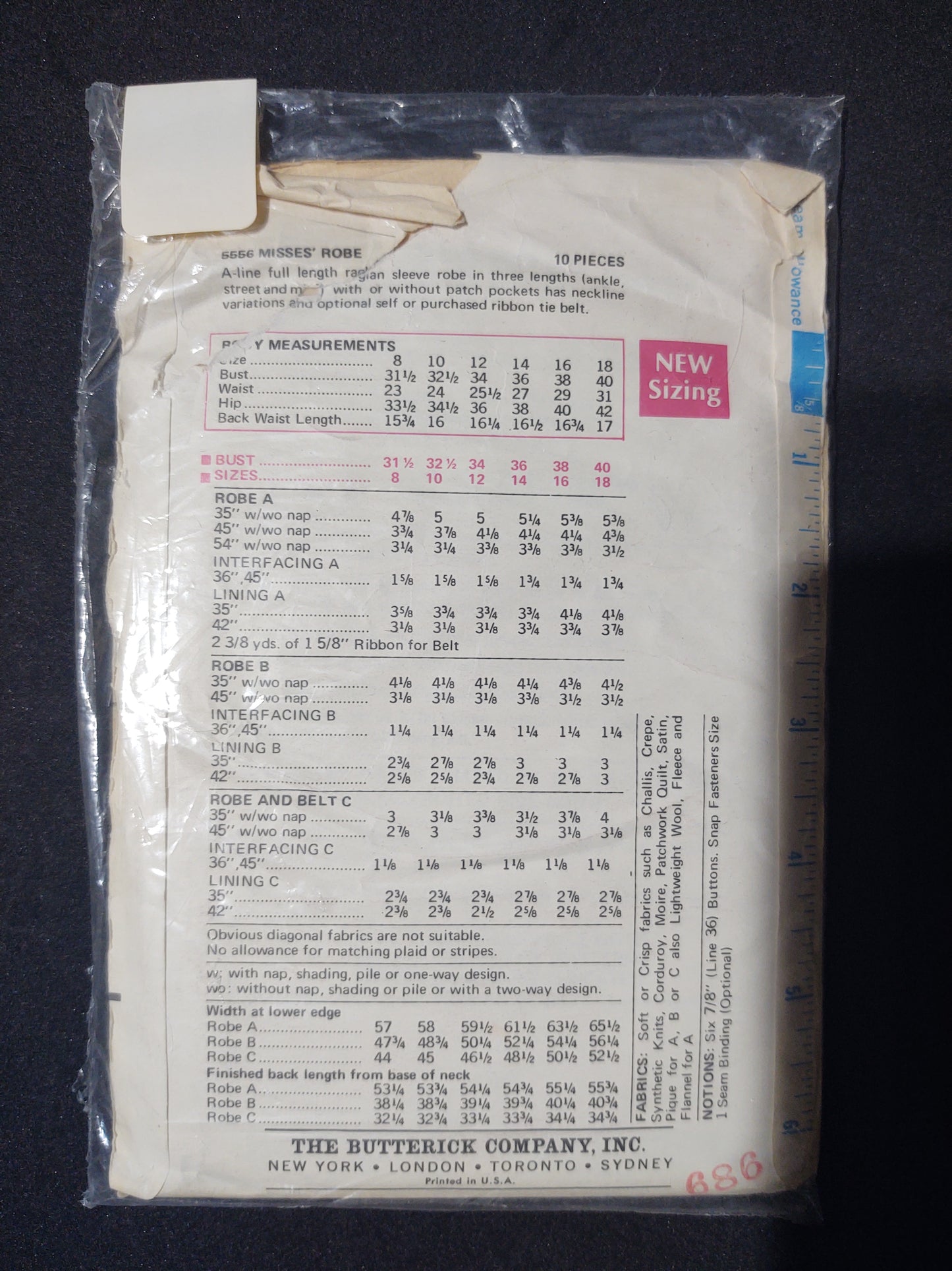 Butterick Pattern 5556