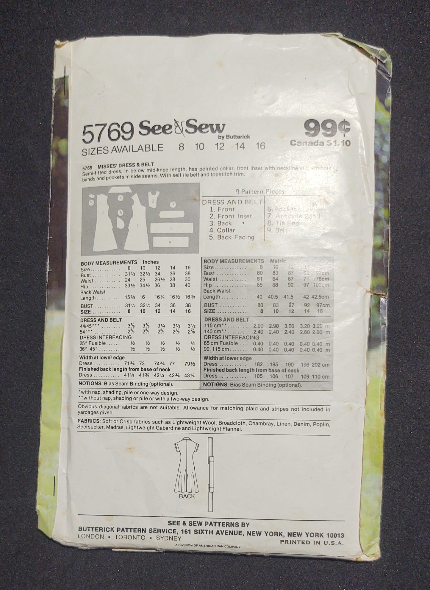 Butterick Pattern 5769