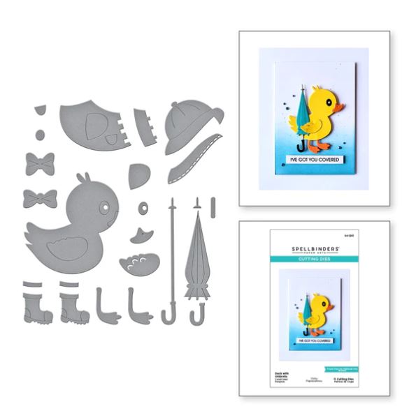 DUCK WITH UMBRELLA ETCHED DIES