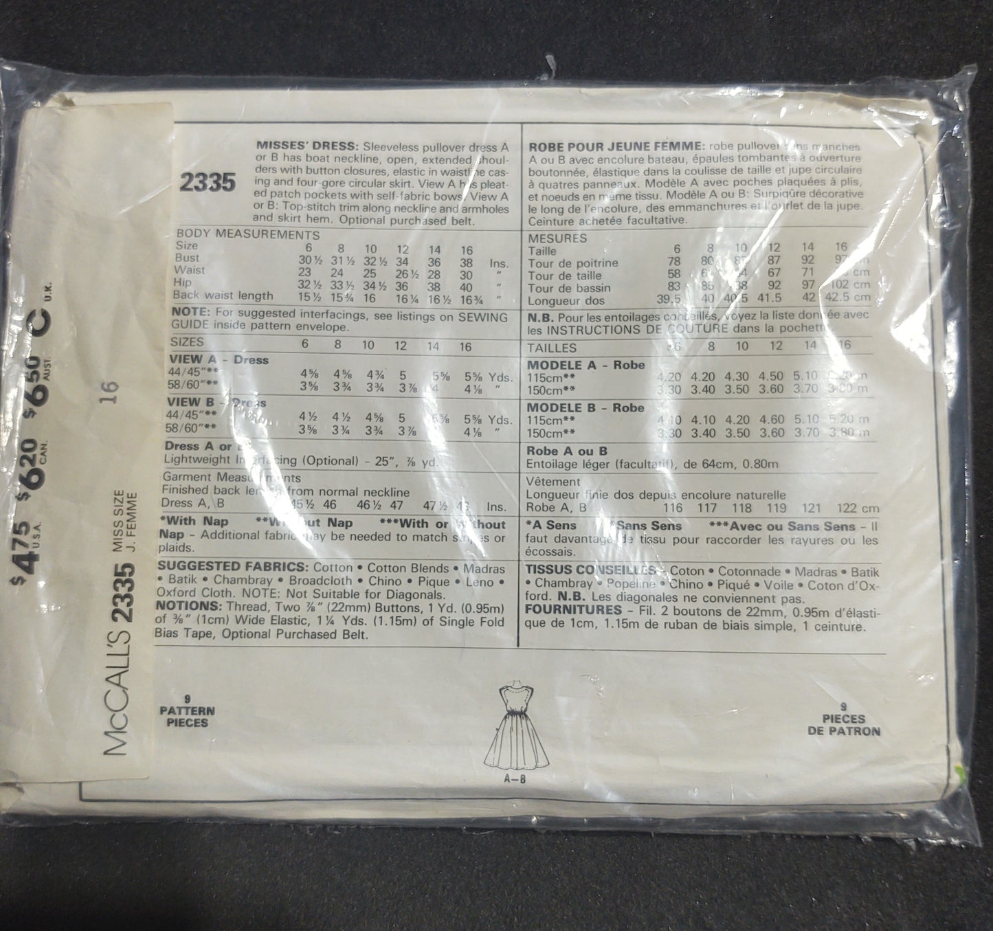 McCall's Pattern 2335