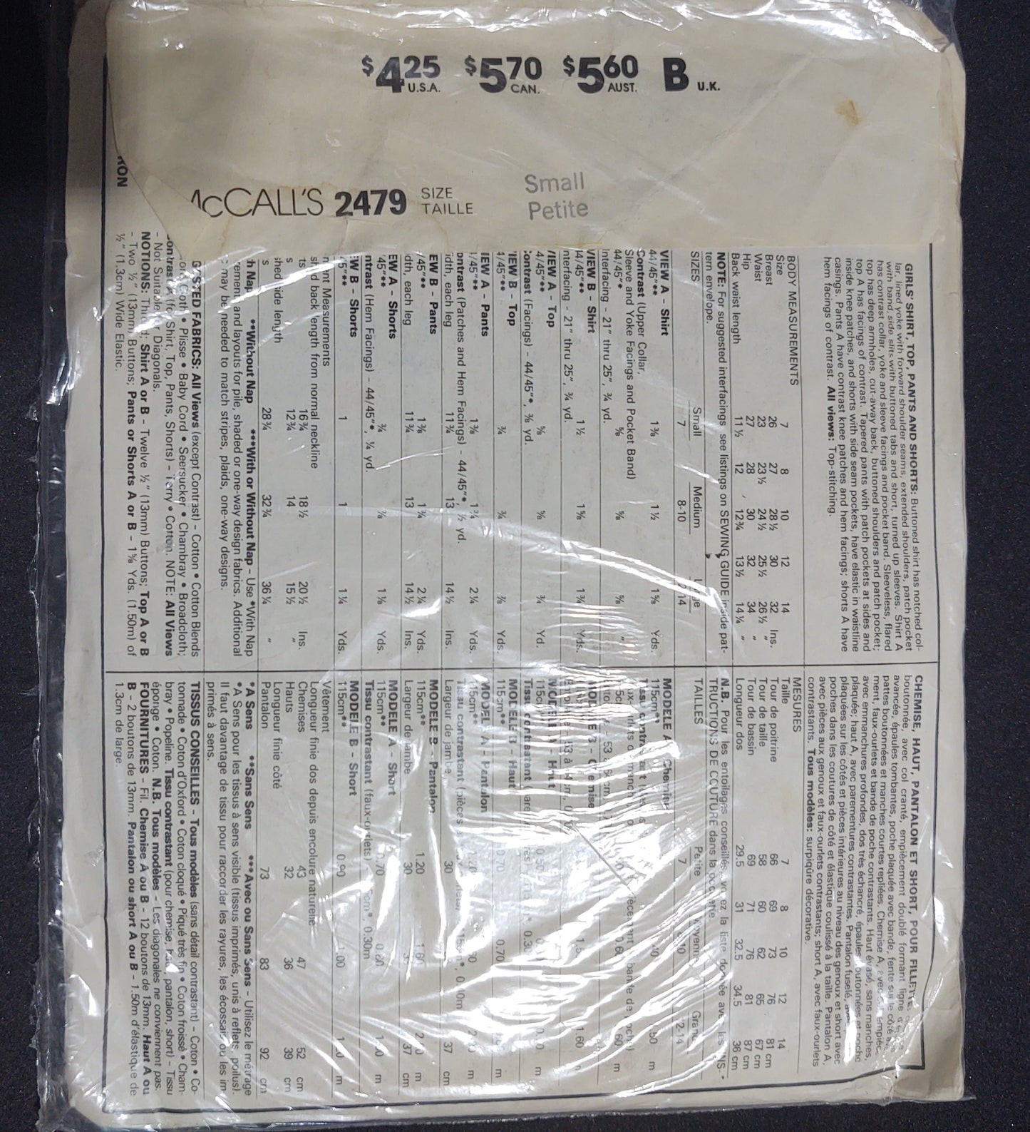 McCall's Pattern 2479
