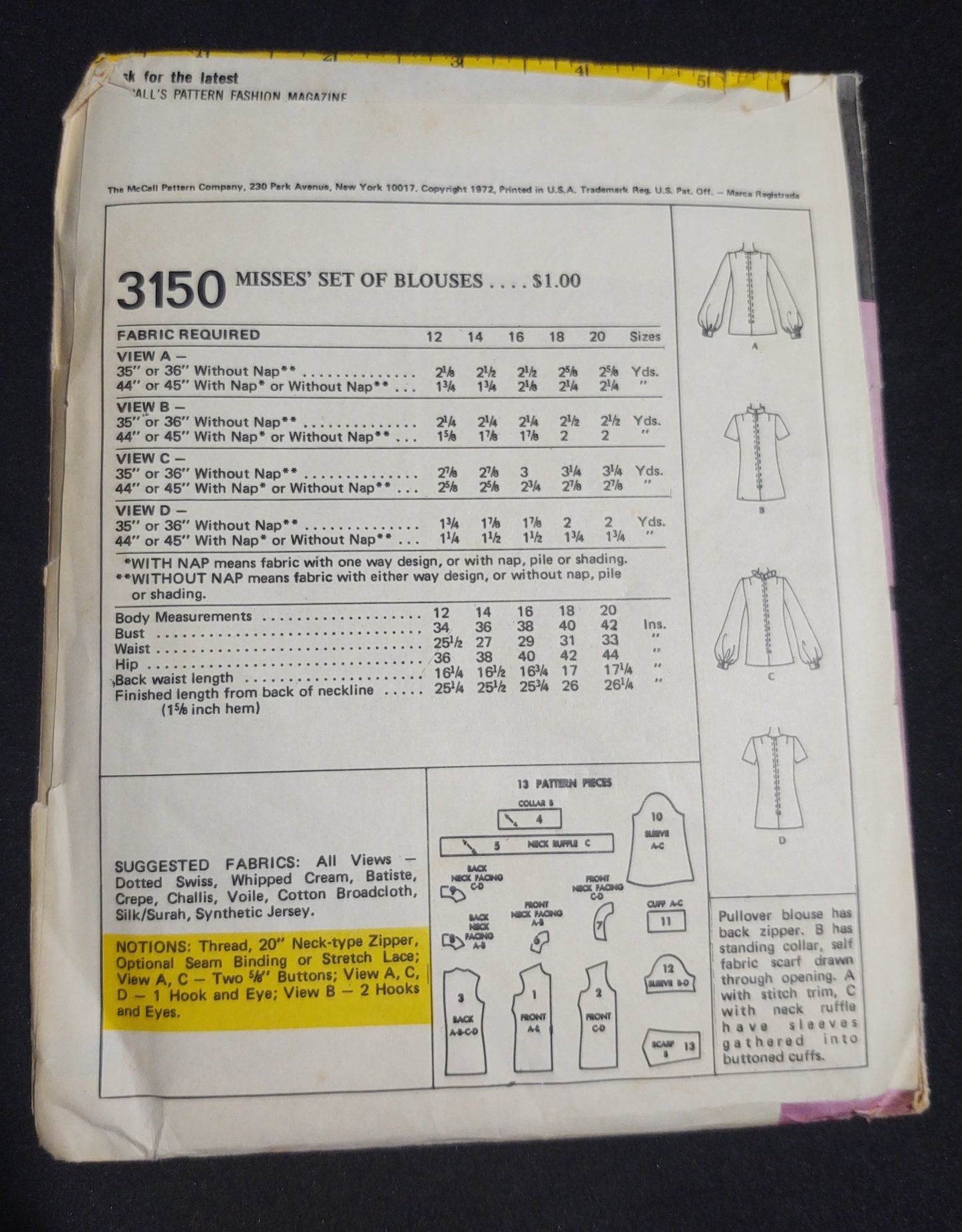 McCall's Pattern 3150