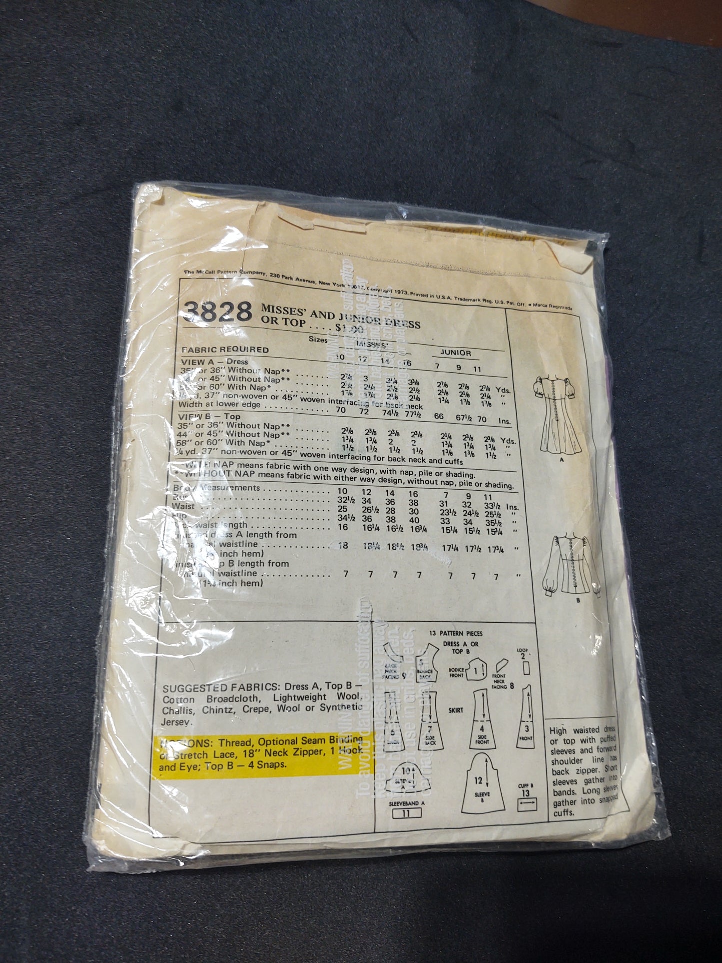 McCall's Pattern 3828