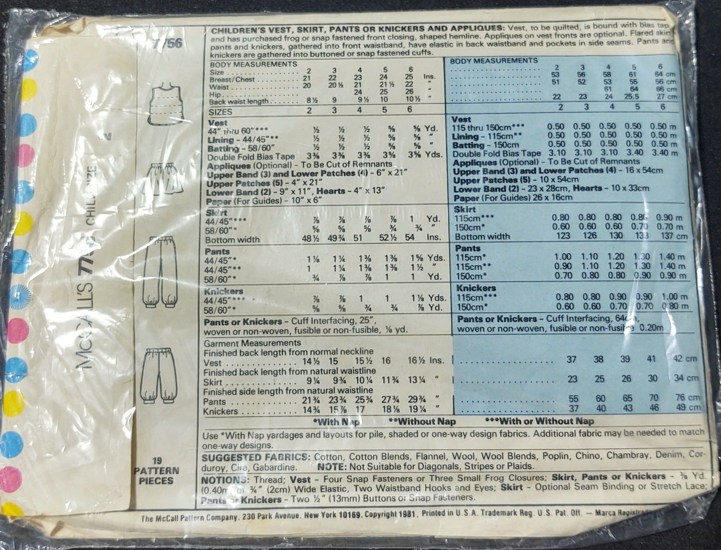 McCall's Pattern 7756