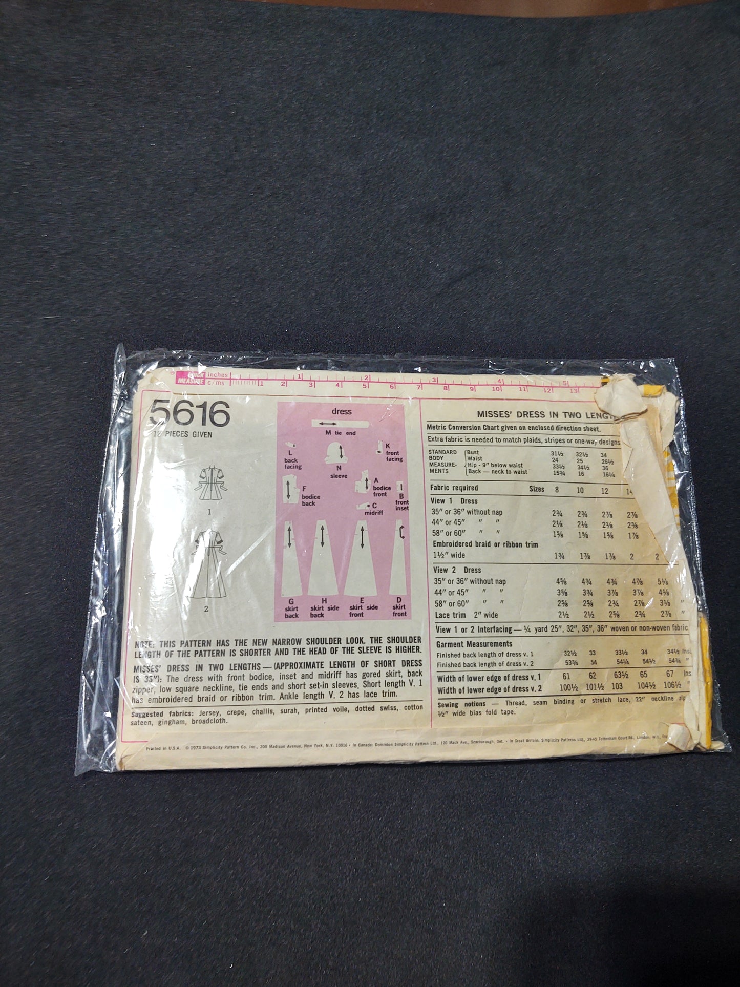 Simplicity Pattern 5616