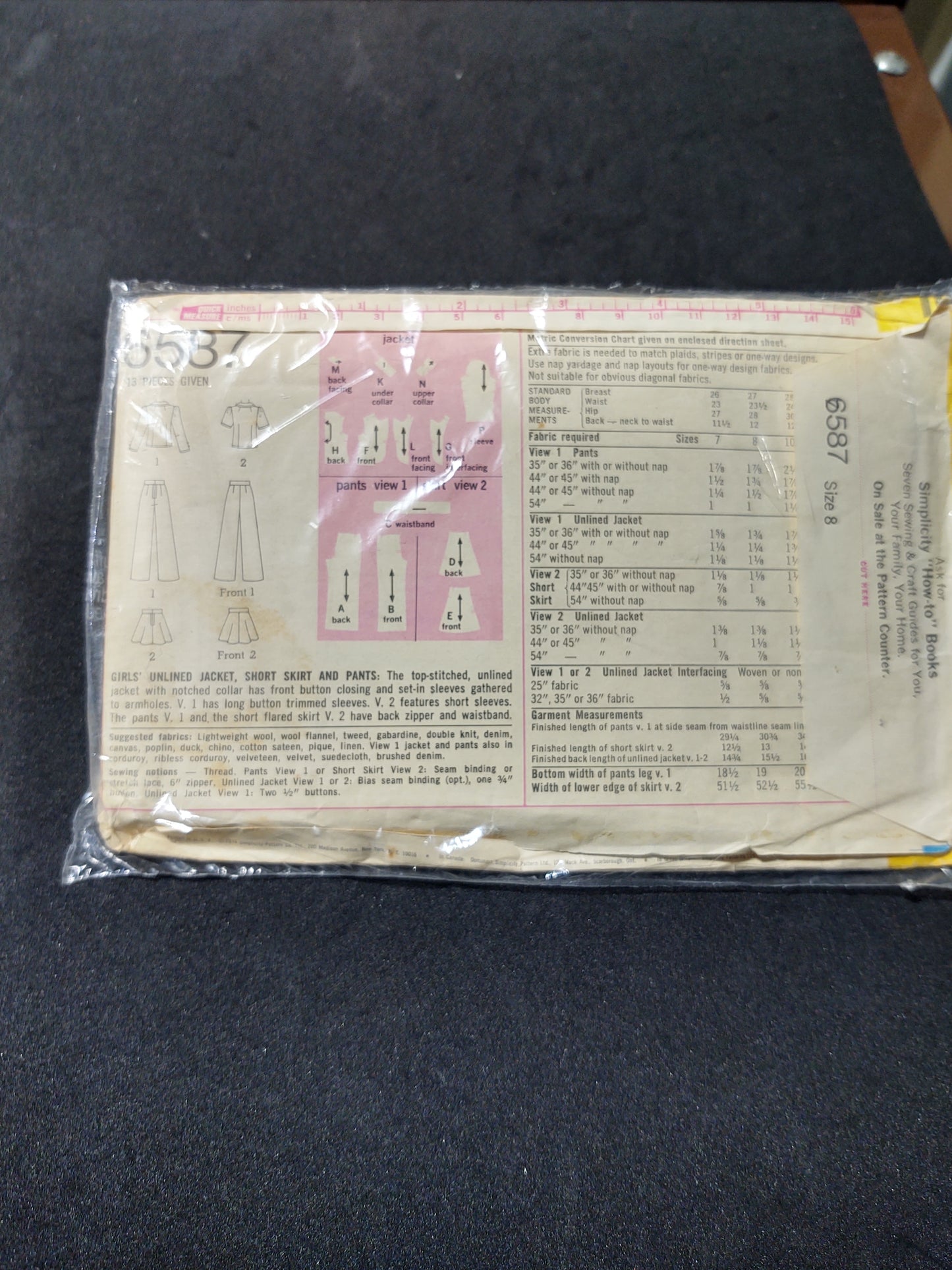 Simplicity Pattern 6587