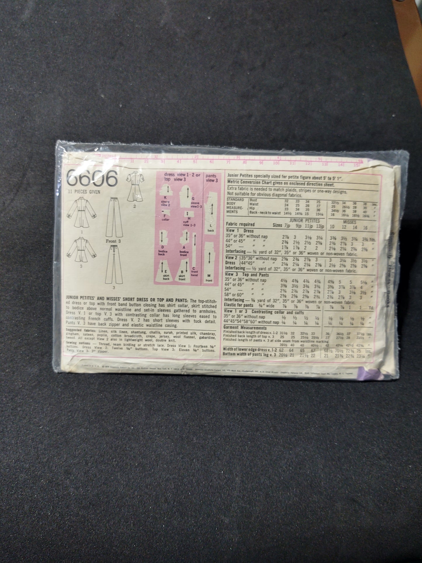 Simplicity Pattern 6606