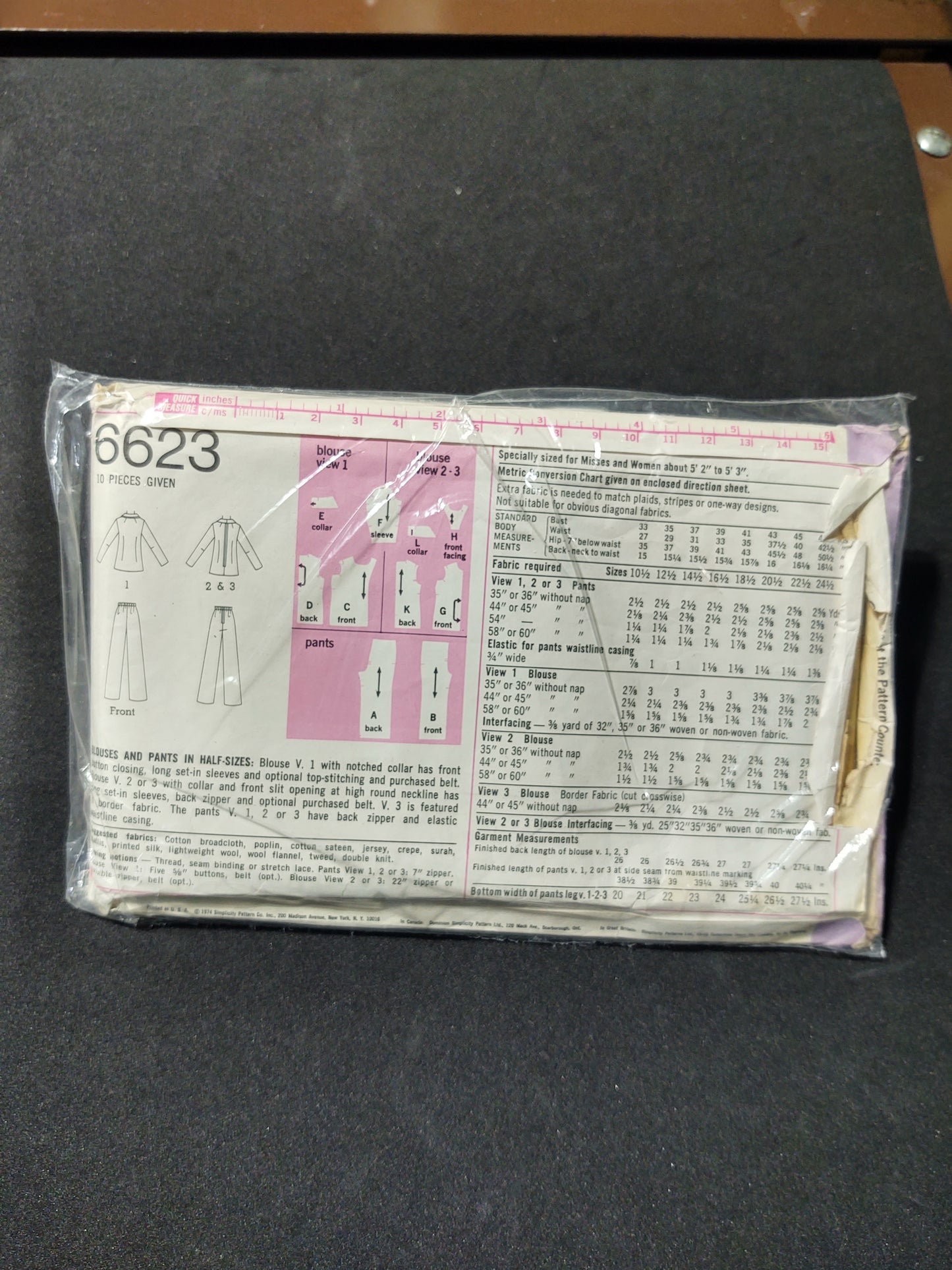 Simplicity Pattern 6623