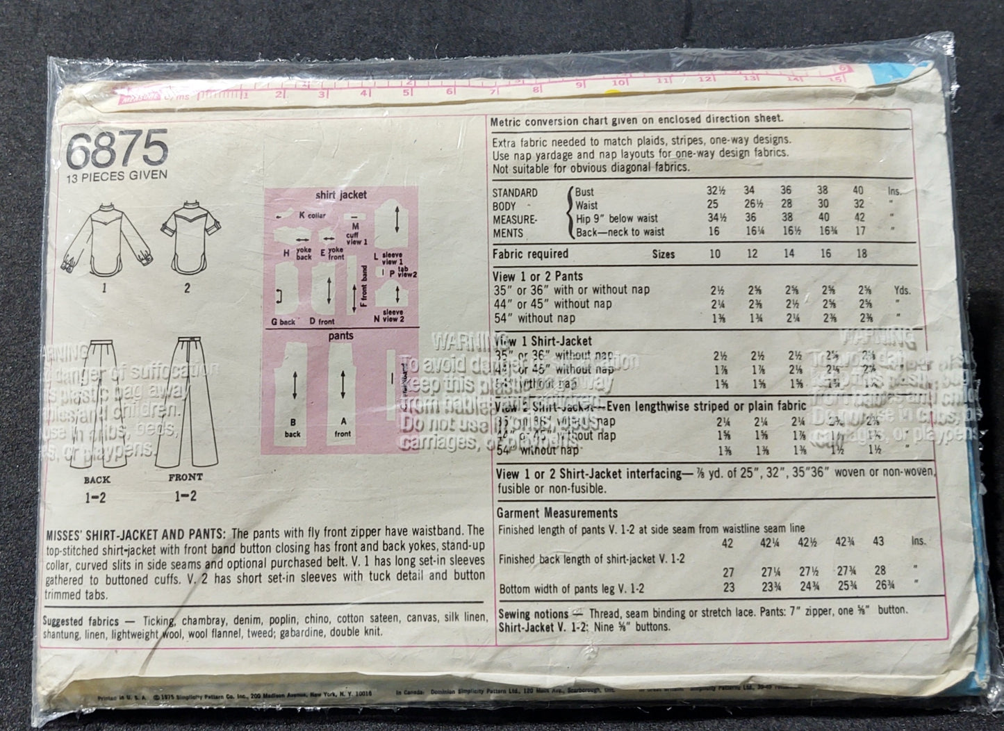 Simplicity Pattern 6875