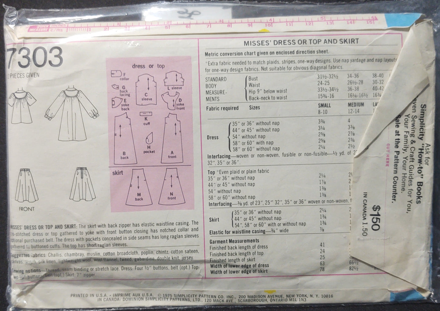 Simplicity Pattern 7303