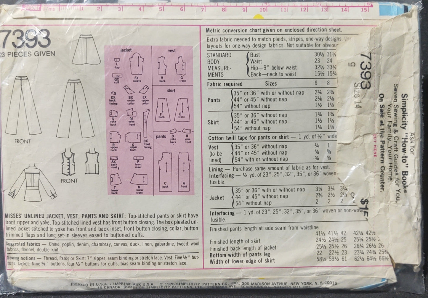 Simplicity Pattern 7393