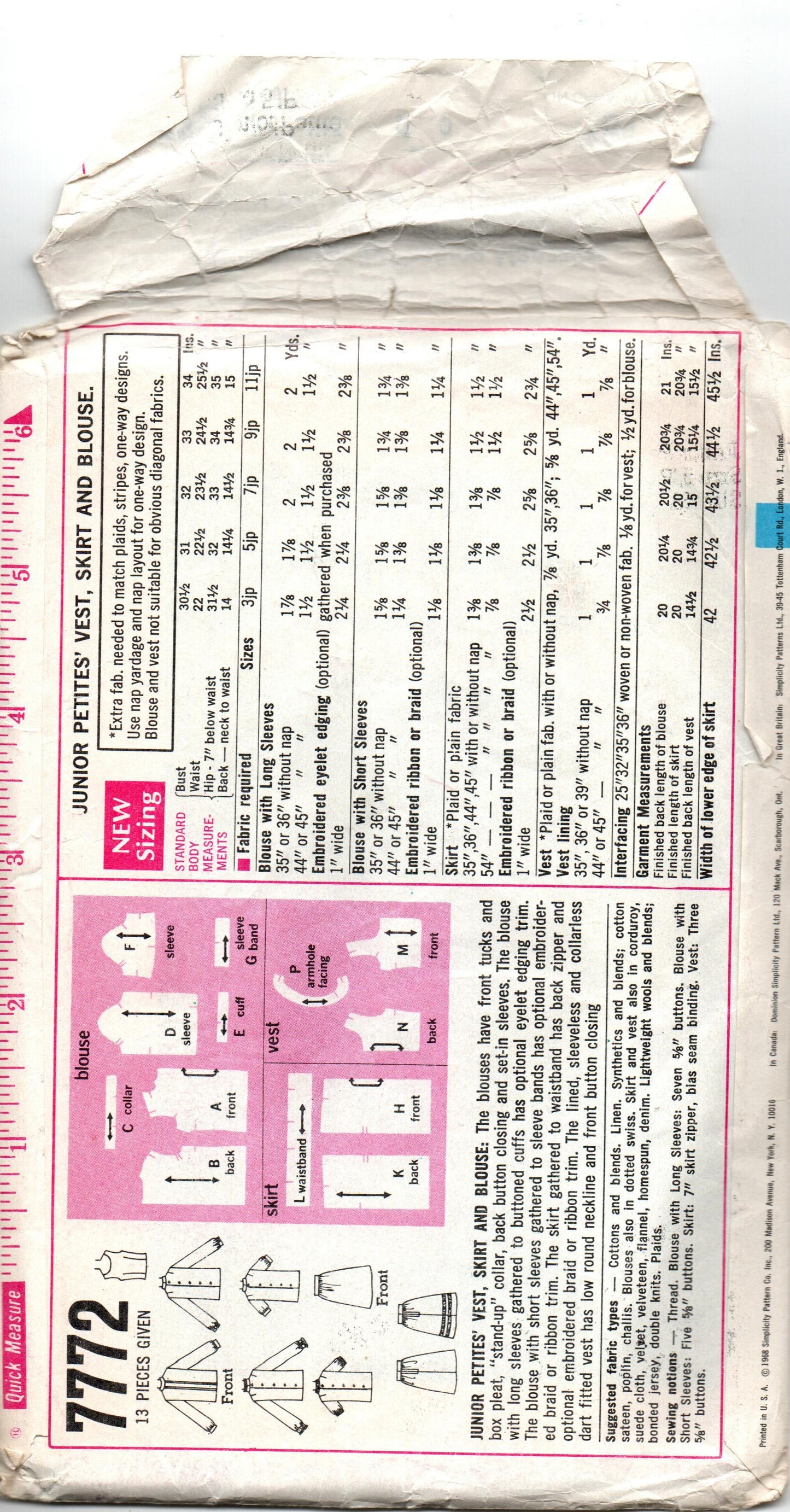 Simplicity pattern 7772