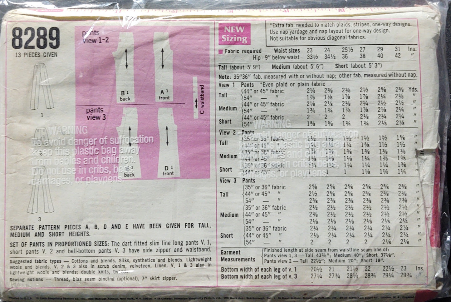 Simplicity Pattern 8289