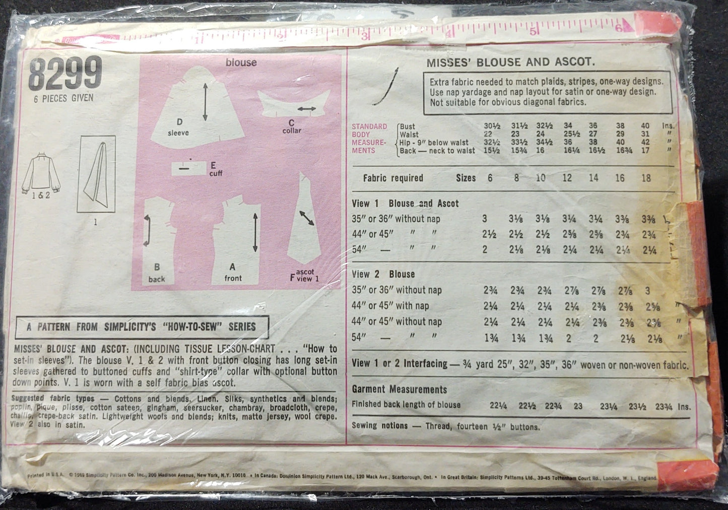 Simplicity Pattern 8299