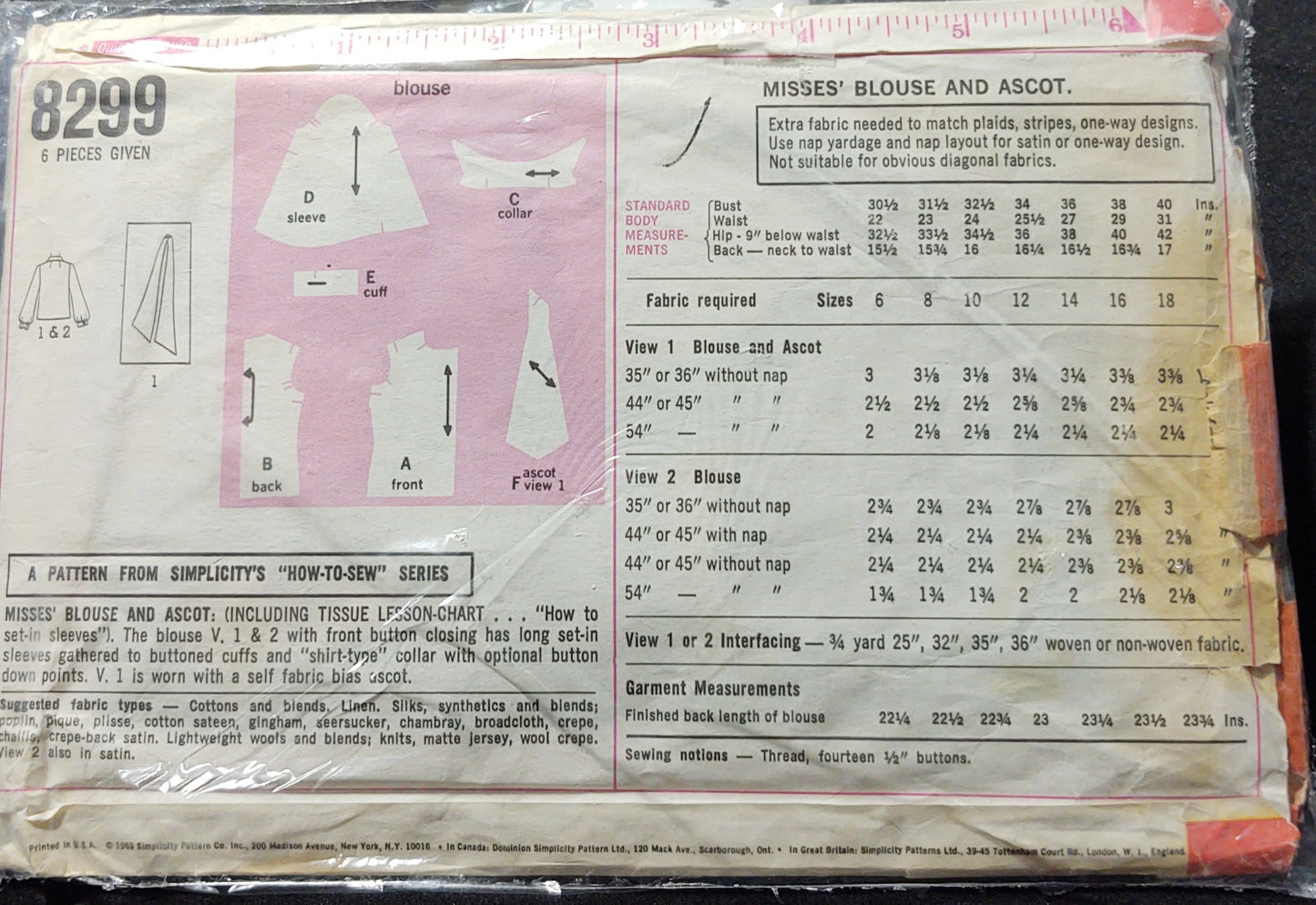 Simplicity Pattern 8299