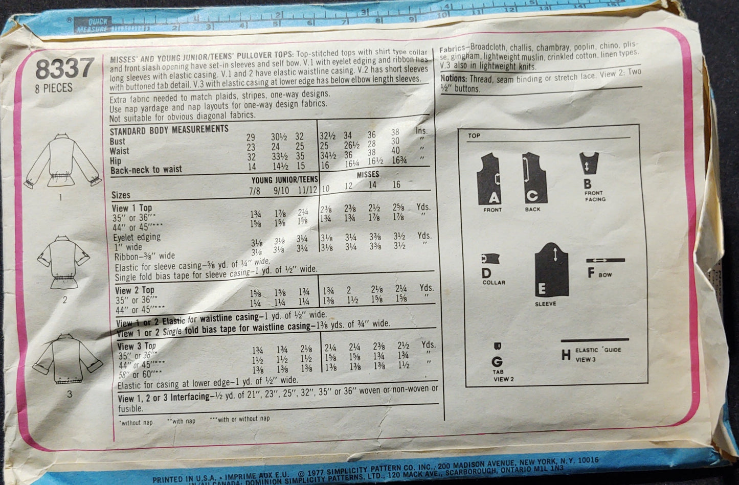Simplicity Pattern 8337