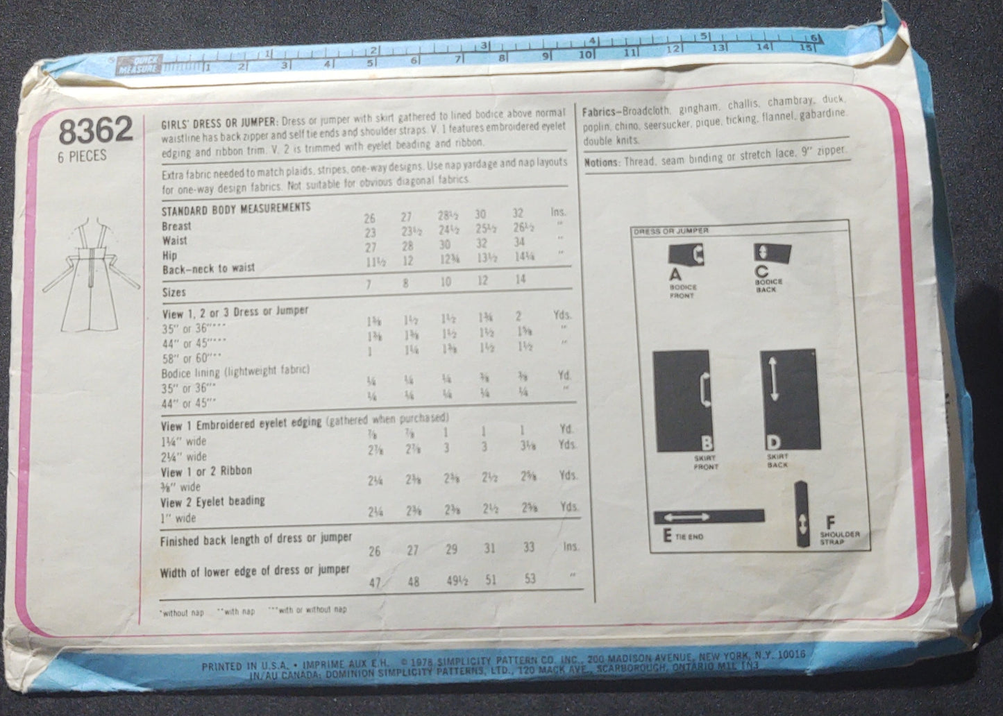Simplicity Pattern 8362