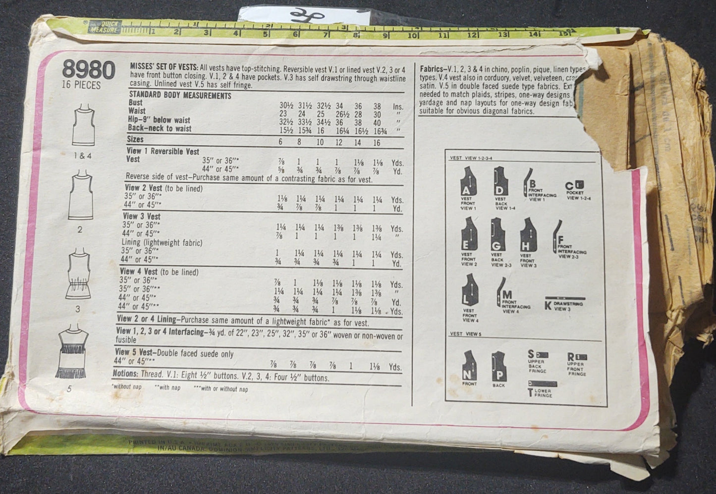 Simplicity Pattern 8980-1979