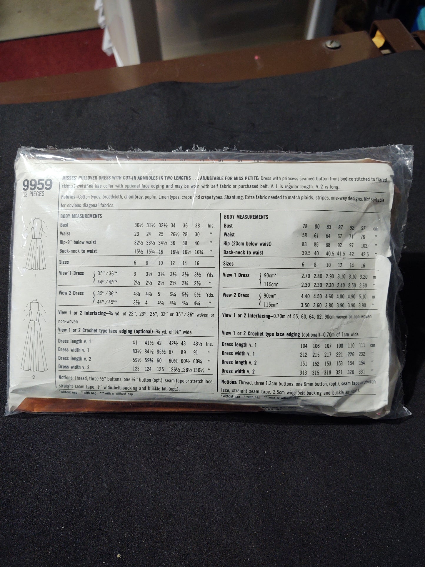 Simplicity Pattern 9959