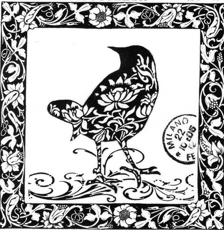 Silhouette Bird Looking Left Rubber Stamp