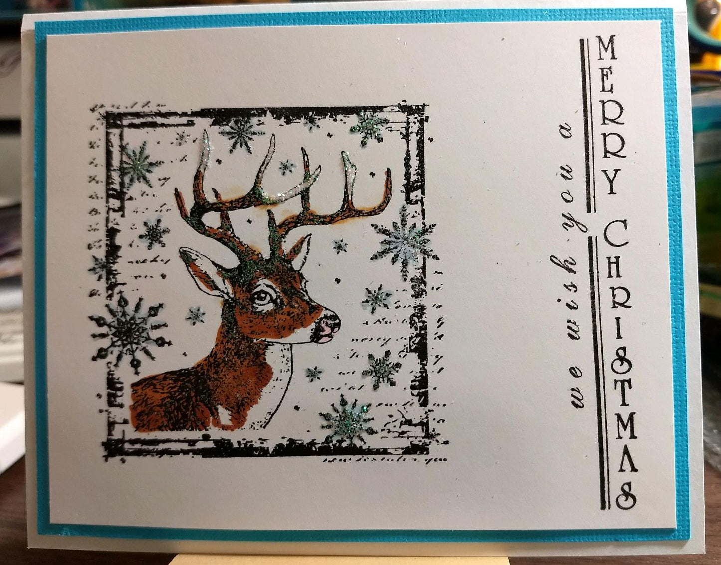 Snowflake Rudolph Rubber Stamp