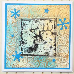 Snowflake Rudolph Rubber Stamp