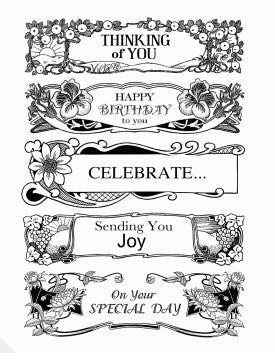 Decorated Sentiments Rubber Stamp