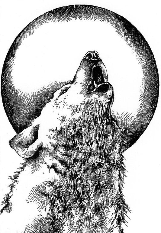 Howling Wolf Rubber Stamp